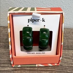 Piper K | Dark Green Earrings